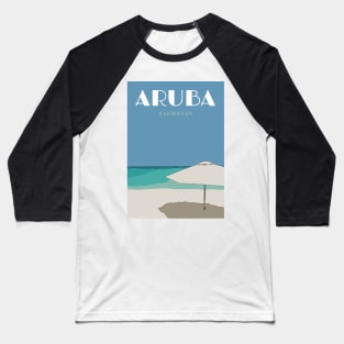 Aruba travel poster print Baseball T-Shirt